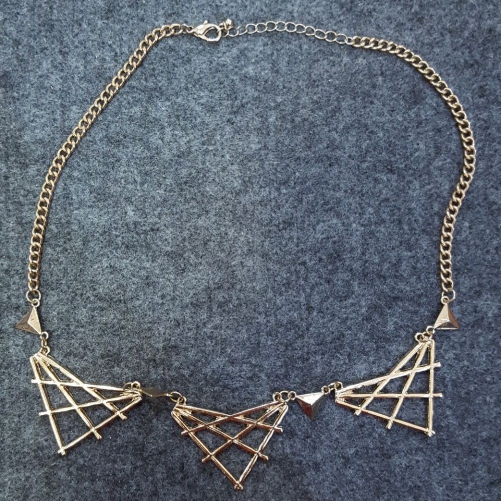 Gold triangle necklace